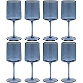 Karma Mid Century Wine Glass Blue Set Of Eight