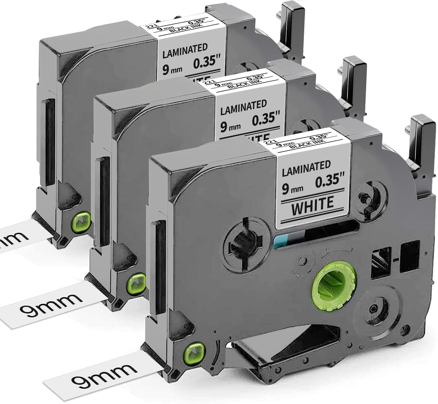 Suminey Compatible Label Tape Replacement for Brother P-Touch Tze-221 9mm x 8m Laminated Tape Black on White,TZe 221 Label Tape Cassette TZe221 Work with Brother PT-H101C H110 H105 900 1000 1010