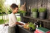 elho Greenville Round 18 Flower Pot with Integrated Water Reservoir Black view 6