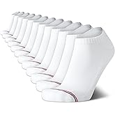 Tommy Hilfiger Mens No Show Socks - 12 Pack Performance Stretch Athletic Invisible Tab Liner Low Cut Socks for Men