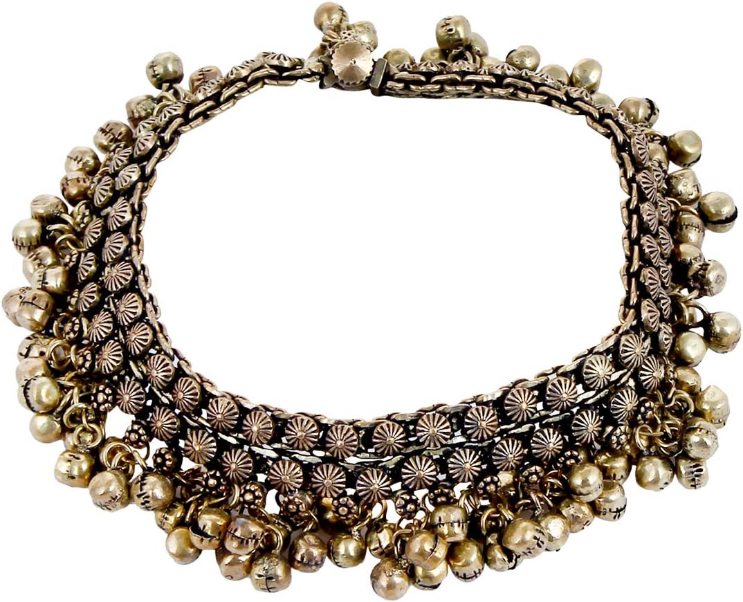 Saissa Oxidised Metal Ghungroo Anklet for Girls and Women (1 Pc)