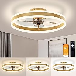 VOLISUN Low Profile Ceiling Fans with Lights and