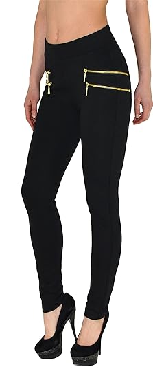 ESRA Damen High Waist Hose Stretch Röhrenhose High Waisted Hose bis Übergröße 48, 50, 52, J189