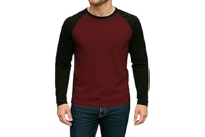 Decrum Mens Raglan T-Shirt - Long Sleeve Fashion Casual Baseball Shirt Men