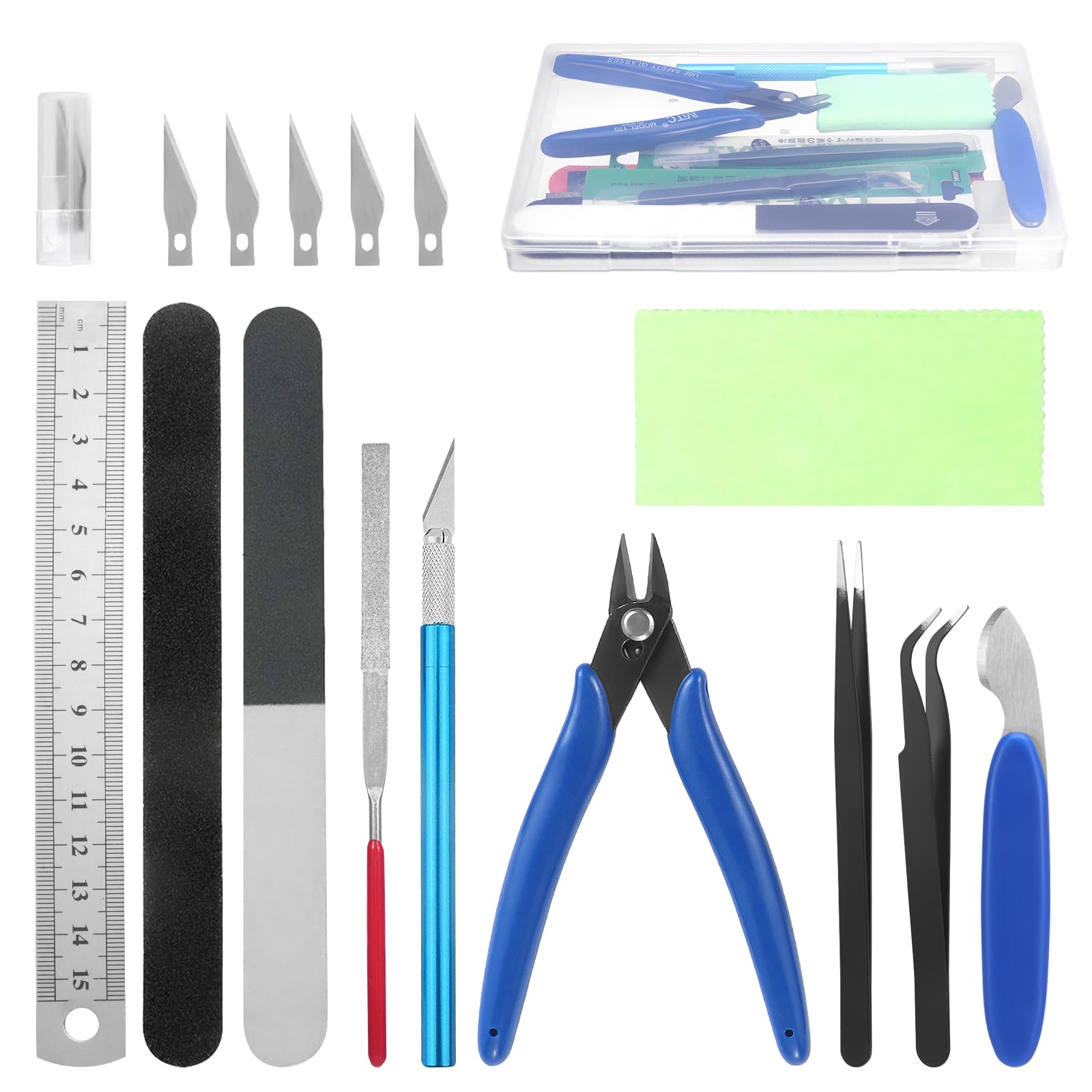 Photo 1 of Fippy 11PCS Model Kit Tools, Gundam Model Tool Kit, Hobby Building Tools Kit for Gundam Basic Model Assembling, Building and Repairing