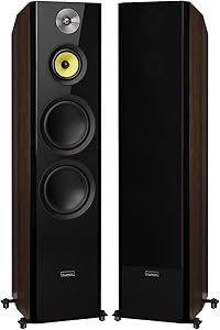 Fluance Signature Series Hi-Fi Three-Way Floorstanding Tower Speakers with Dual 8" Woofers (HFFW) Natural Walnut