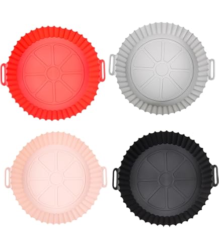 Plaque De Cuisson En Silicone Pour Friteuse à Air - Réutilisable, 20x15x6.7 Cm - Antiadhésive, Lavable, Compatible Four Et Micro-ondes