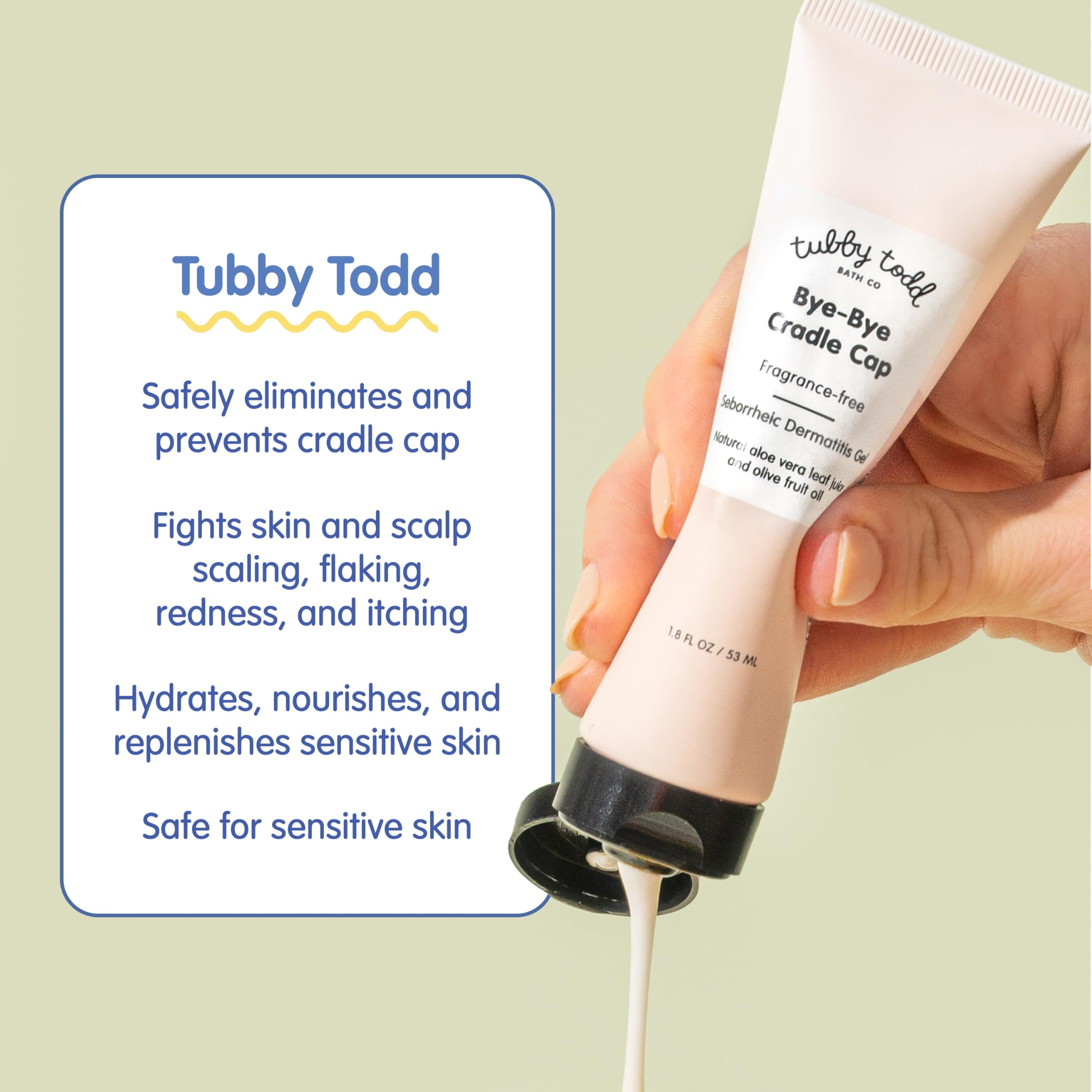 TUBBY TODD Cradle Cap Baby Hair Treatment Kit - Includes Bye-Bye Cradle Cap Gel, Cradle Cap Silicone Brush, & 3.5oz All Over Ointment - Gentle for Babies’ Sensitive Skin