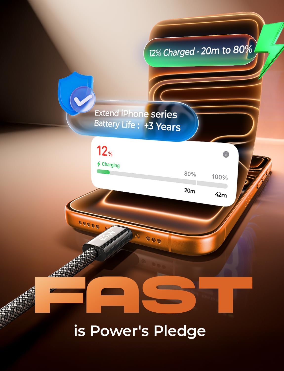 LISEN USB C Cable, 5-Pack [3.3/3.3/6.6/6.6/10FT] for iPhone 17 Charger Cord, 60W USB C to USB C Fast Charging Cable for iPhone 17 Air 16 15 Pro Max, Samsung Z Flip 7/S25/S24, Switch 2, iPad, MacBook