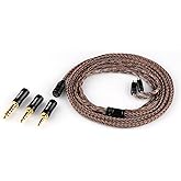 Linsoul Tripowin Amber 32AWG OFC Oxygen Free Cable HiFi IEM Cable with Interchangeable 2.5mm/3.5mm/4.4mm Plug, PVC Sleeve Replacement Cable for Audiophile(2pin 0.78mm)