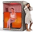 TaTalife Portable 1 Personl Infrared Saunas, Full Spectrum Infrared Sauna, Full Size Large Space Spa, 2 Portable Upgrade Chair, Full Body Home Sauna Spa
