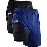 NELEUS Men's 2 in 1 Running Shorts with Liner,Dry Fit Workout Shorts with Pockets