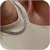 NOKMIT Chunky Cuban Link Curb Chain Necklace for Women Men Dainty 18K Gold Silver Tone Choker Thick Trendy Statement Diamond Cut Punk Hip Hop Cuban Chain Jewelry Gifts Unisex Size 5mm/9mm/13mm/16mm