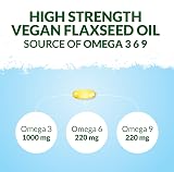 Nu U Nutrition Flaxseed Oil 2000mg 180 Softgels Vegan Omegas 3 6 9 view 2