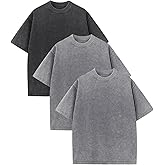 FULLFITALL Oversized T Shirts for Men Vintage T Shirts Cotton Heavyweight Washed Loose Fit Short Sleeve Baggy Unisex Tee Tops