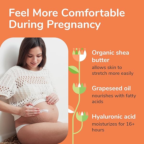 STRETCH MARK CREAM FOR PREGNANCY W/ SHEA BUTTER, VITAMIN C & E – STRETCH MARK CREAM FOR PREGNANCY, BELLY BUTTER FOR PREGNANCY, STRETCH MARK TREATMENT, PREGNANCY LOTION FOR BELLY, STRETCH MARKS REMOVAL
