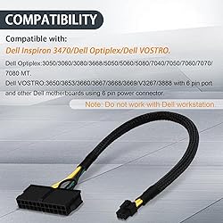 COMeap 24 Pin to 6 Pin ATX PSU Power Adapter Cable