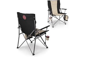 PICNIC TIME NCAA Big Bear XXL Camp Chair with Cooler, Heavy Duty Beach Chair, 500 lb Capacity Camping Chair with Carry Bag, (Black)