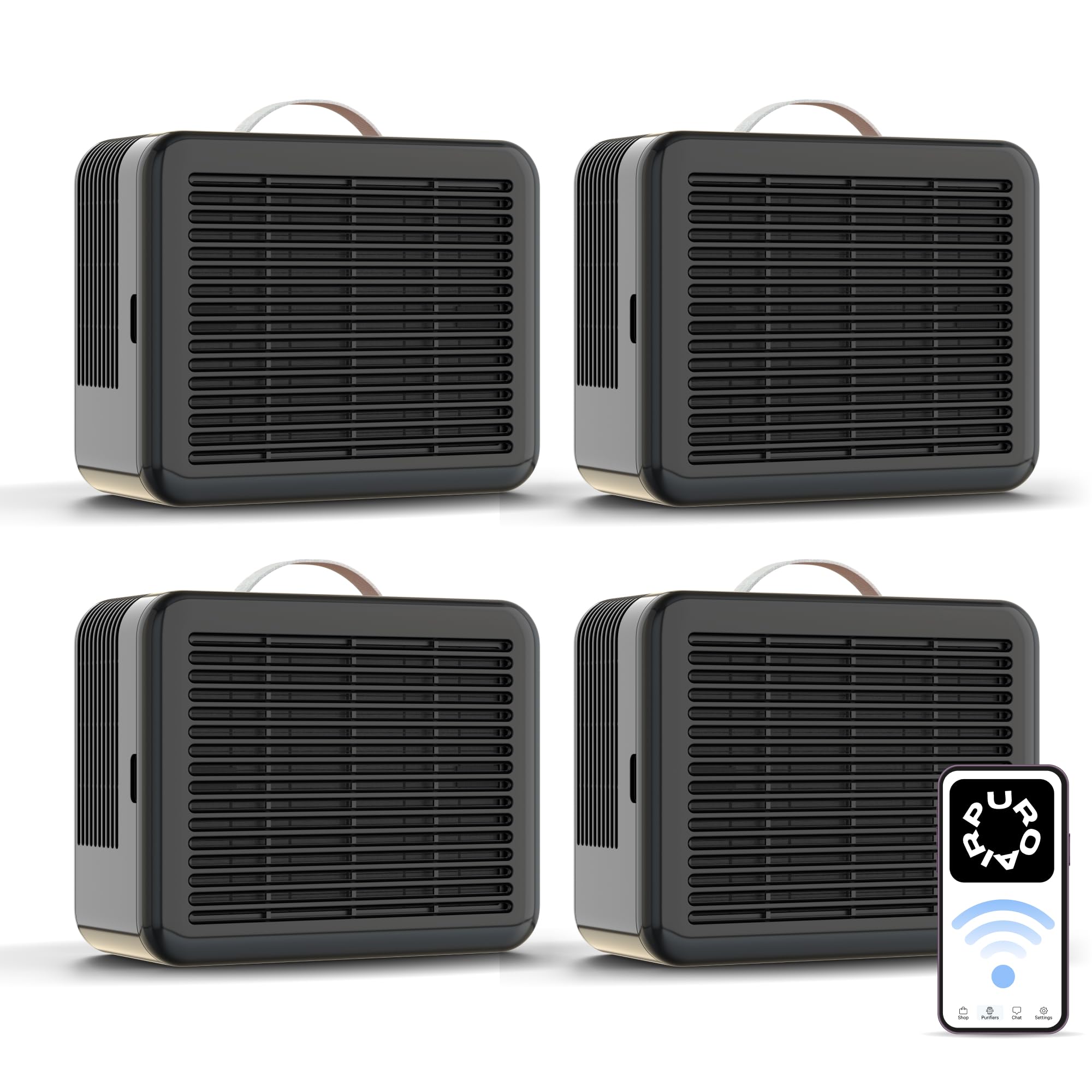 PuroAir Air Purifier 100i Smart HEPA Air Purifiers for Home Pets - Portable Small Air Purifier Filters up to 550 Ft² of Pollutants, Smoke, Pollen, Dust - Room Air Purifiers for Bedroom, Office (4PK)