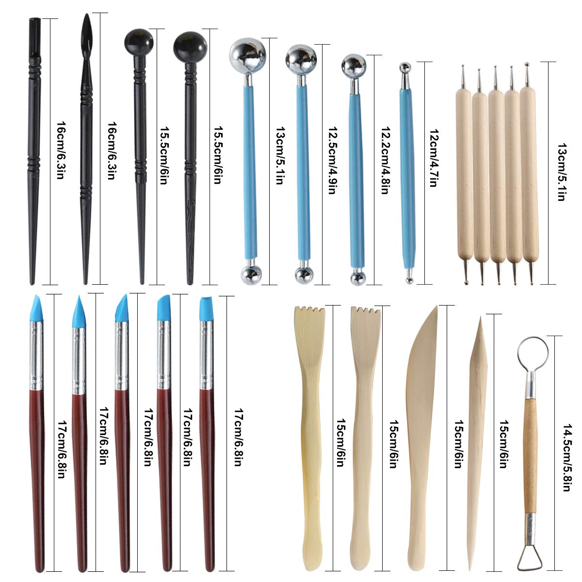 Download 24 pcs Modeling Tool Set Clay Pottery Modeling Set Modeling Clay Sculpting Tools Include Dotting ...