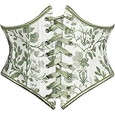 Scarlet Darkness Women's Corset Belt Renaissance Underbust Corset Floral Lace Up Boned Waist Belts