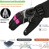 MOREOK Waterproof Windproof Winter Gloves -30F 3M Thinsulate Touchscreen Pink XS view 5