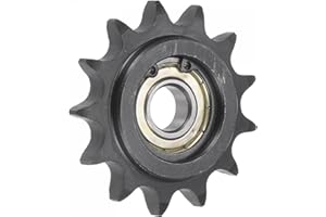 uxcell Chain Idler Sprocket, 12mm Bore 1/2" Pitch 13 Tooth Tensioner, Black Oxide Finish C45 Carbon Steel with Insert Single 