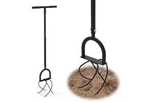 MOMODA Hand Tiller Garden Claw Twist Tiller Cultivator Tiller Soil Loosener Lawn Aerator, Rototiller, for Garden Bed and Plant Box Cultivator Garden Tools