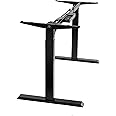TechOrbits Electric Standing Desk Frame - Two Leg Motorized Stand Up Desk Base - Sit Stand Desk with Memory Settings and Telescopic Height Adjustment (Black)