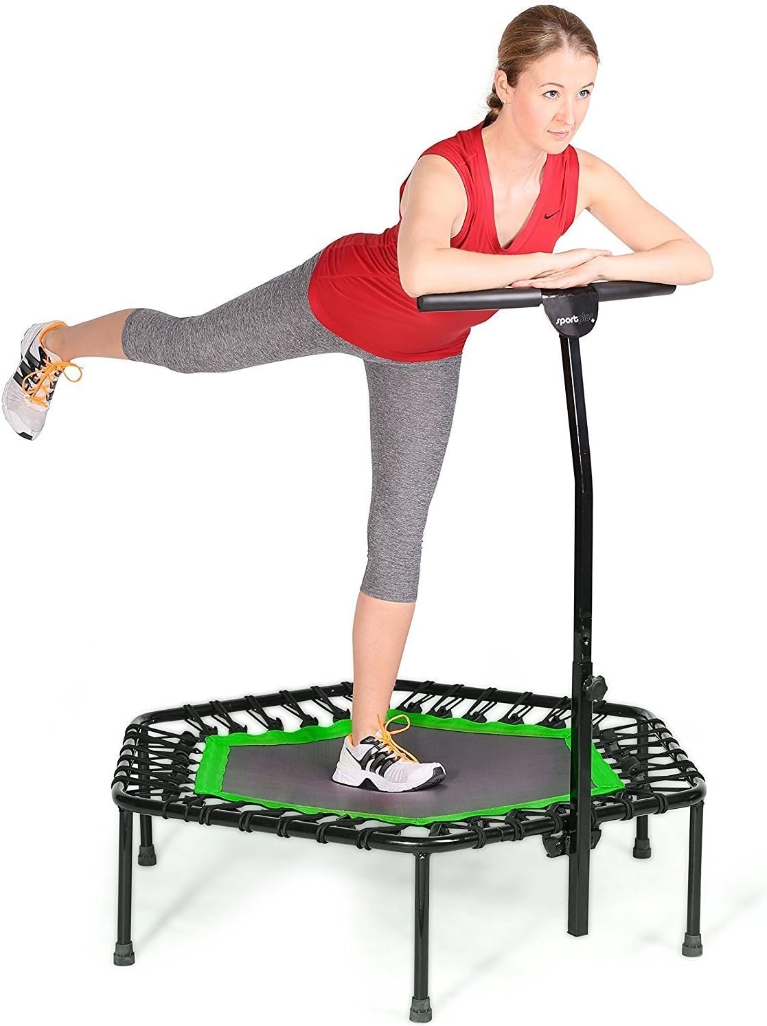 Dtemple Portable Rebounder Trampoline with Adjustable Handlebar 220lbs Exercise Fitness for Kids Adults US Stock