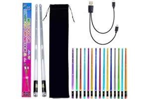 Light Up Drum Sticks Rechargeable Drumsticks, 15 Color Changing LED Drum Stick Glow In The Dark Personalized Musical Instrume