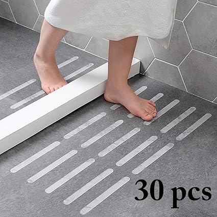 Outgeek 30PCS Anti Slip Strip Clear Shower Tread Bathtub Sticker for Bathroom