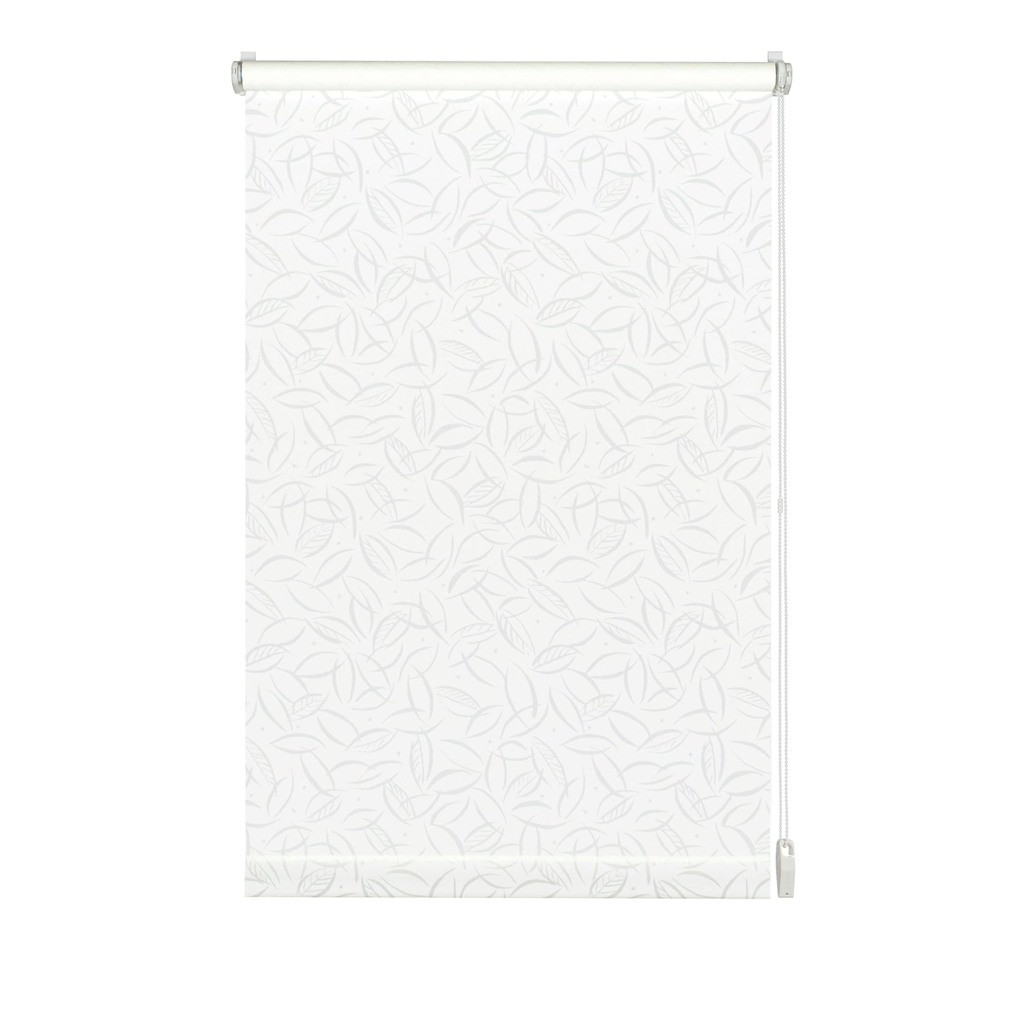 GARDINIA Roller Blind with Subtle Seasons for Clamping or Gluing, Daylight Roller Blind, Opaque, Mounting Kit Included, EASYFIX Roller Blind Decor, White, 100 x 150 cm (WxH)