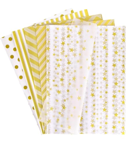 100 Sheets Christmas Gold Tissue Paper (20x14 In) - Xmas Tree Printed Gift Wrap For Holidays & Crafts