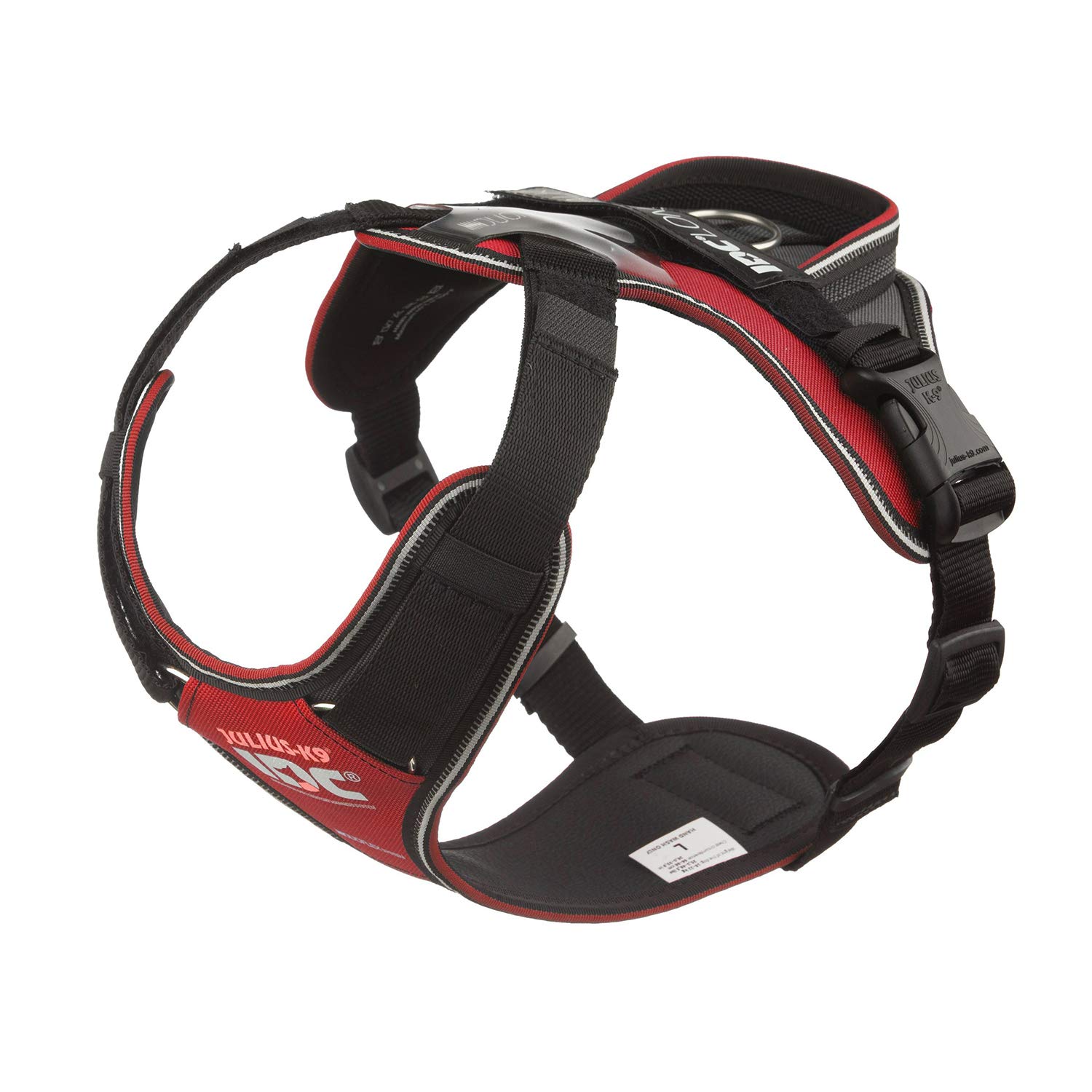 JULIUS-K9 IDC Longwalk Y-Harness, Red-Gray, Size: L