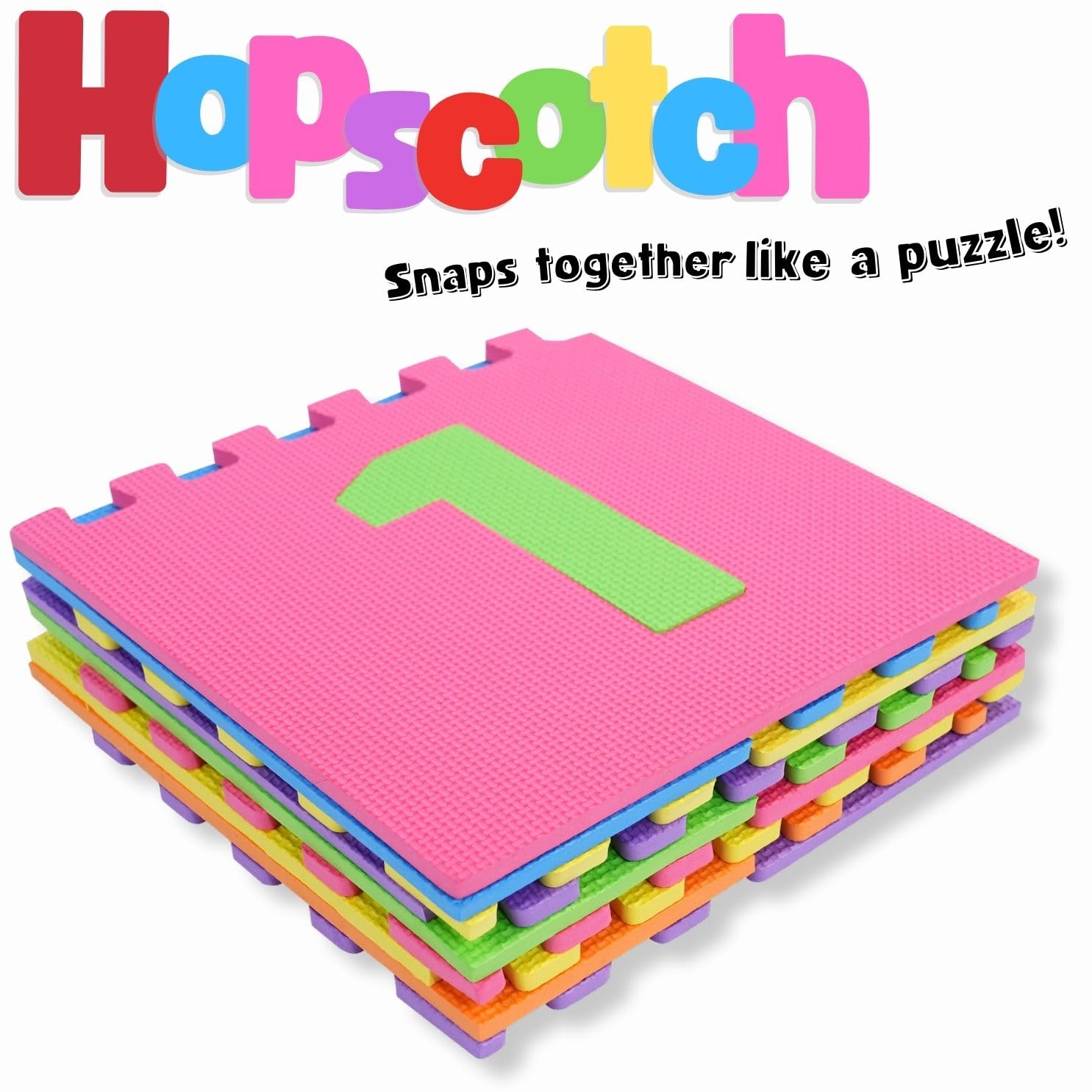 Hopscotch Playmat Foam Interlocking Puzzle Floor Mat - 10 Large Number Tiles (12