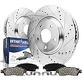 Detroit Axle - Front Brake Kit for 1998-2004 Chevy S10, 1997-2005 Blazer | 1998-2004 GMC Sonoma 1997-2001 Jimmy Olds Bravada, Drilled &amp; Slotted Brake Rotors and Ceramic Brake Pads Replacement