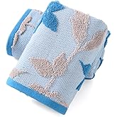 sense gnosis Navy Blue Hand Towel Set of 2 Super Soft 100% Cotton Highly Absorbent Embossed Leaf Floral Pattern Decorative Jacquard Weave Hand Towels for Bathroom Home 13x 29 Inch