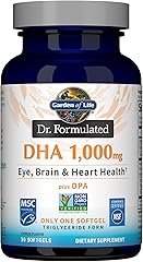Garden of Life Dr. Formulated DHA 1,000mg Fish Oil - Lemon, Once Daily 1000mg DHA + DPA in Triglyceride Form, Single Source O