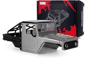 INJORA IR40-24 Half Truck Hard Body with Cage for 1/24 SCX24 Upgrade(Grey)