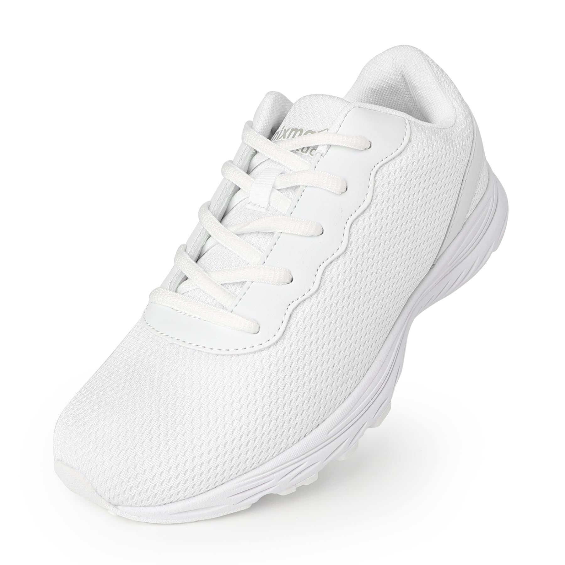 Knixmax Outdoor Walkingschuhe für Damen und Herren – atmungsaktive Sneaker für breitere Füße mit breiter Zehenbox leichte Komfortschuhe Weiß(Leichter Blaustich) EU42