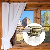 tonyg-p 20 Pack Metal Curtain Rings with Plastic Hooks 30mm Inner Diameter Brass view 7
