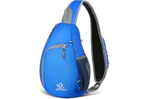 WATERFLY Crossbody Sling Bag Small Water Resistant Backpack Lightweight Shoulder Chest Daypack for Men Women Hiking Travel