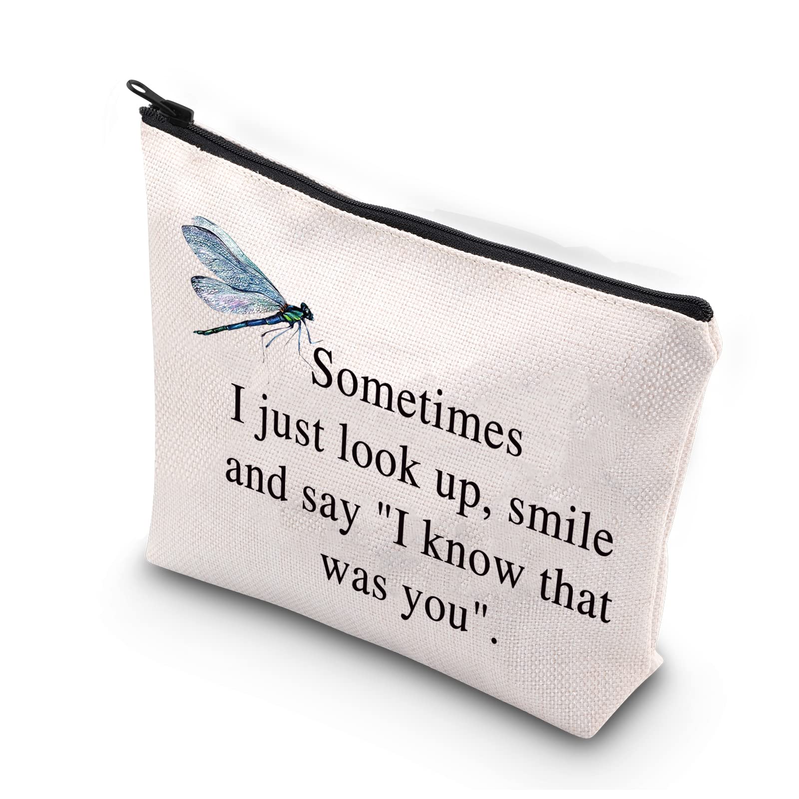 PLITI Dragonfly Memorial Gifts Sometimes I Just Look Up Smile and Say I Know That was You Dragonfly Makeup Organizer Bag(That was You Dragonfly U)