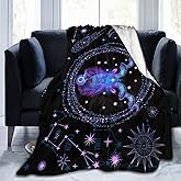 Aries Throw Blanket Flannel Constellations Blanket Warm & Soft 12 Horoscope Astrology Throw Blankets Constellation Theme Home Décor 50
