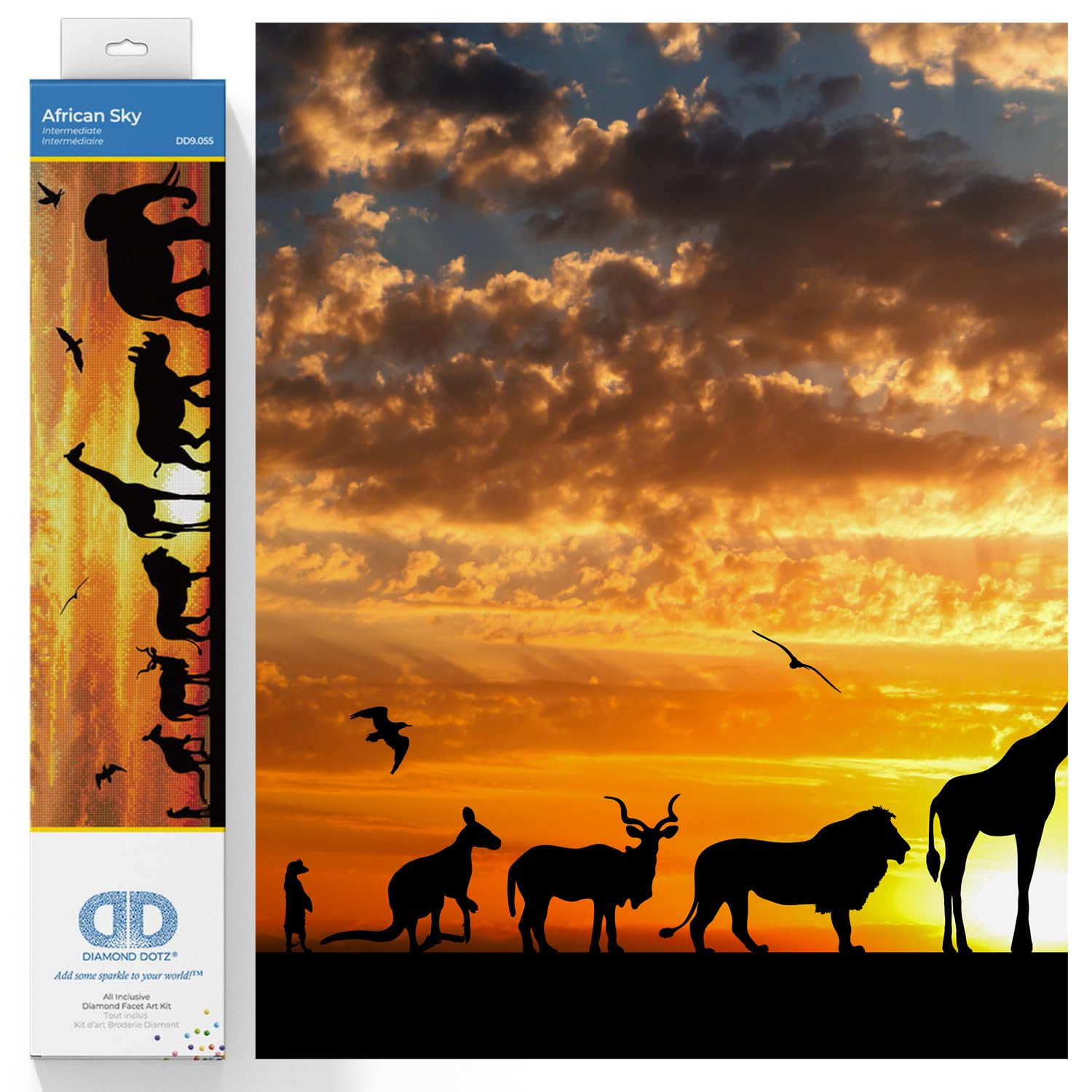 DIAMOND DOTZ Painting, Beginner Kit, African Sky, 72 x 22cm
