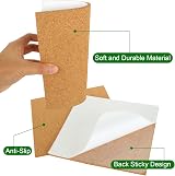 YOUNTHYE 10x 8" Square Self-Adhesive Cork Board Tiles 6mm Thick Bulletin Board view 3