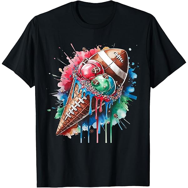 Amazon.com: Football Drip Ice Cream Watercolor Cone with