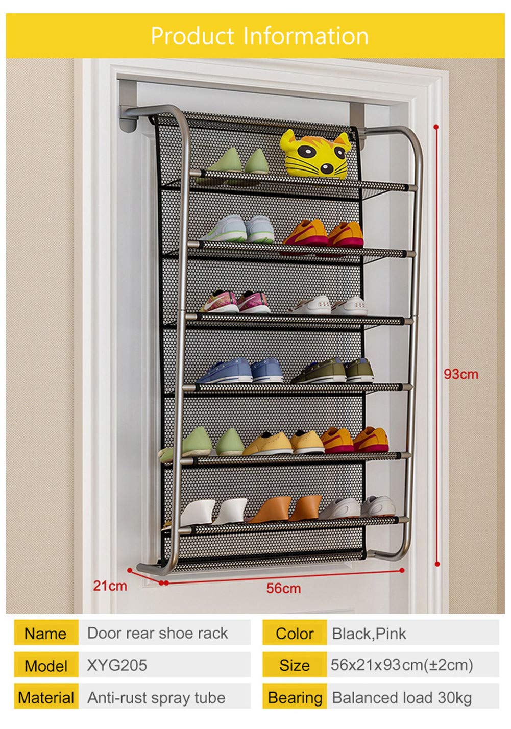 6 tier bamboo shoe rack on Luyao 6 Tier Door Rear Shoe Rack Wall Mounted Shoe Storage Rack Dormitory Small Shoe Rack Space Saving Laundry Storage Organisation Wardrobe Storage Accessories