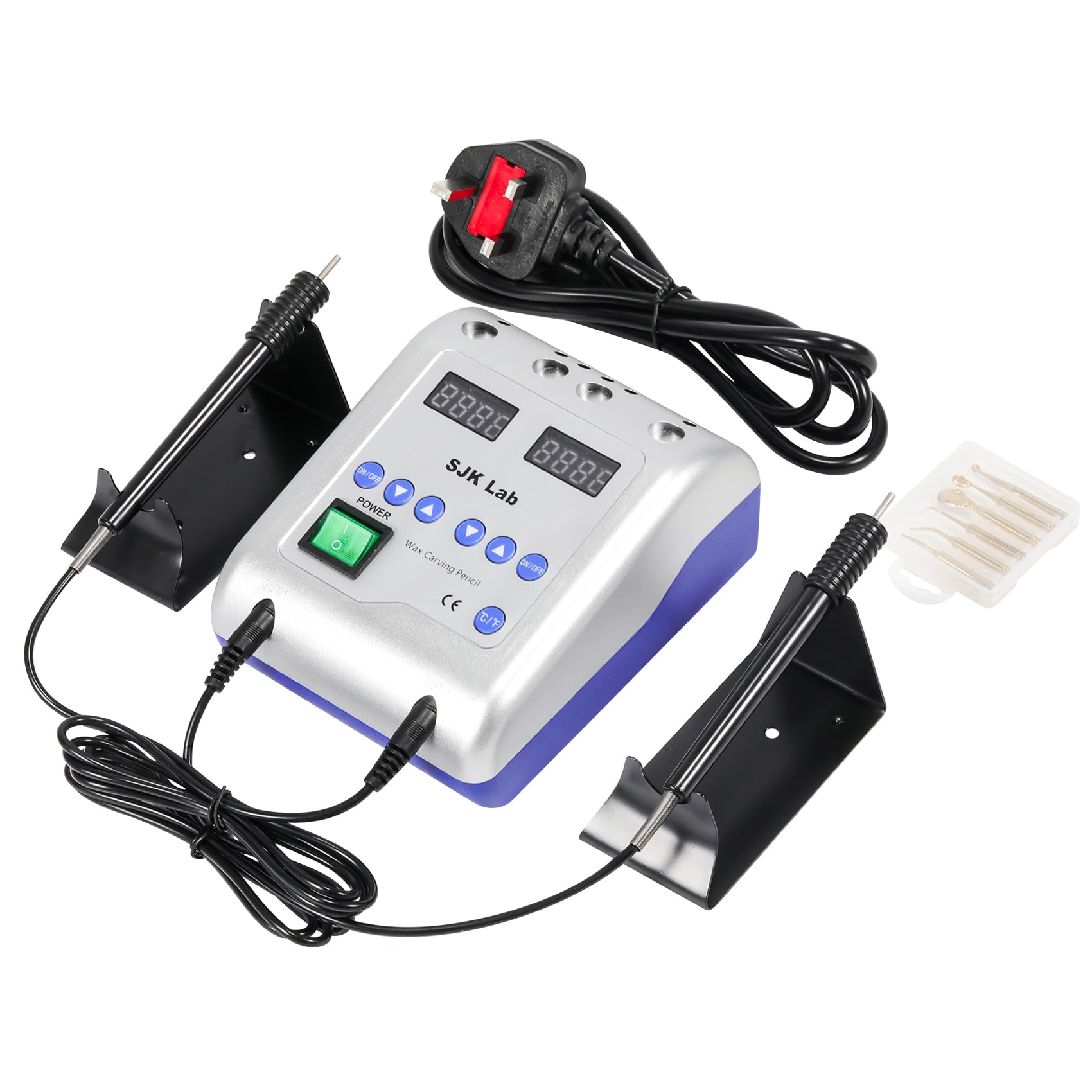 Electric Dental Wax Carving Tool with 6 Tips & 2 Pens, Adjustable Temp 50℃-200℃